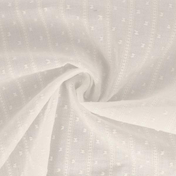 Baumwoll Voile mit Stickerei in Weiß